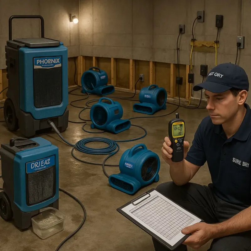 Structural Drying and Dehumidification process in Canal Winchester, OH